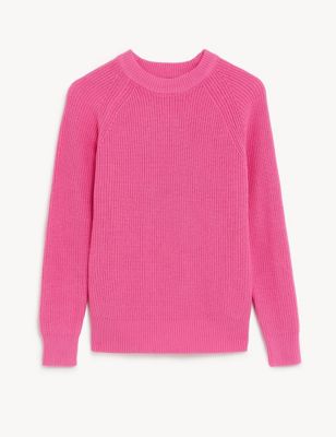 Cotton Rich Ribbed Crew Neck Jumper | M&S Collection | M&S