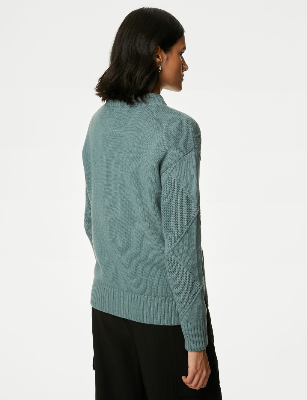 Cotton Rich Textured Jumper with Wool image 5