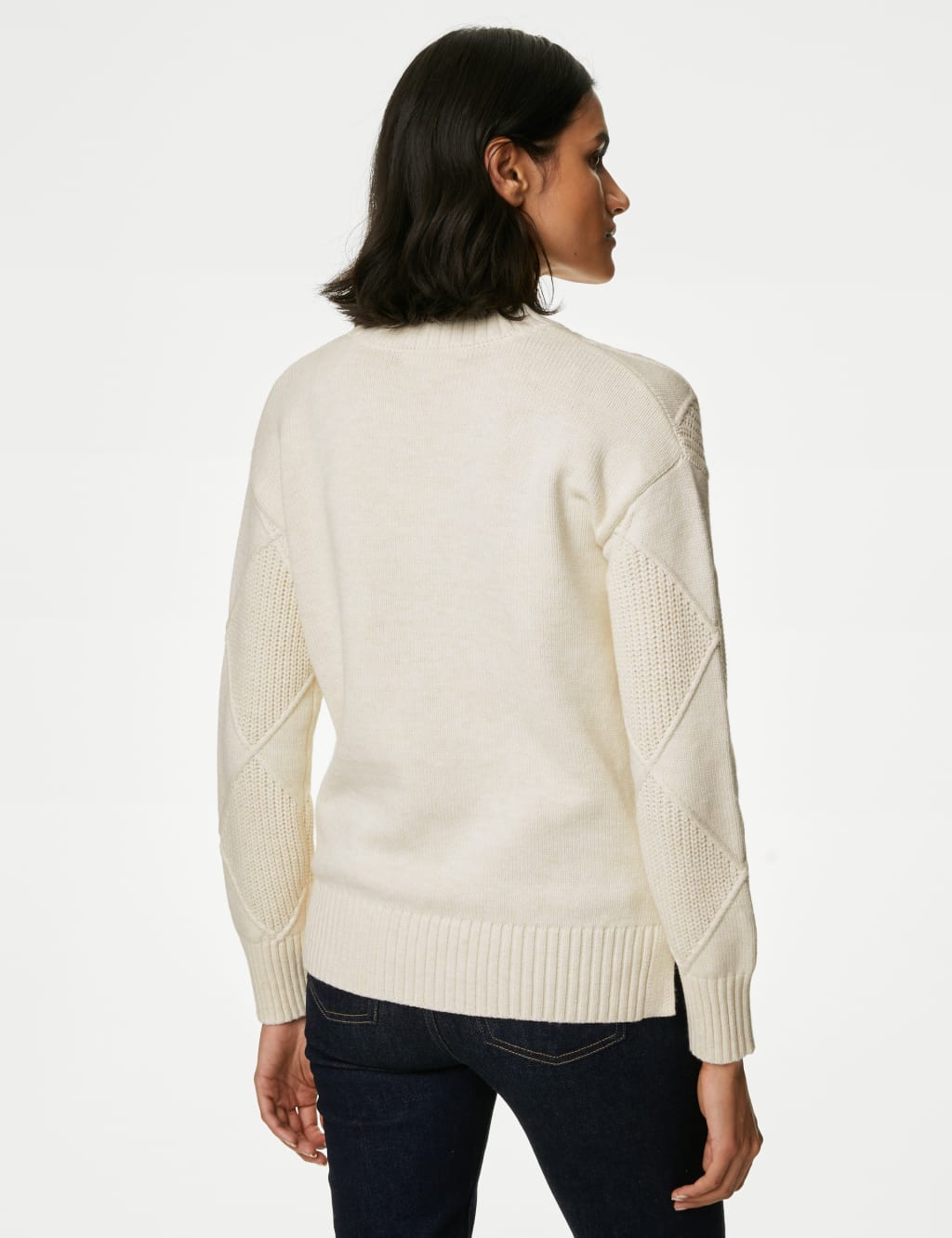 Cotton Rich Textured Jumper with Wool image 5