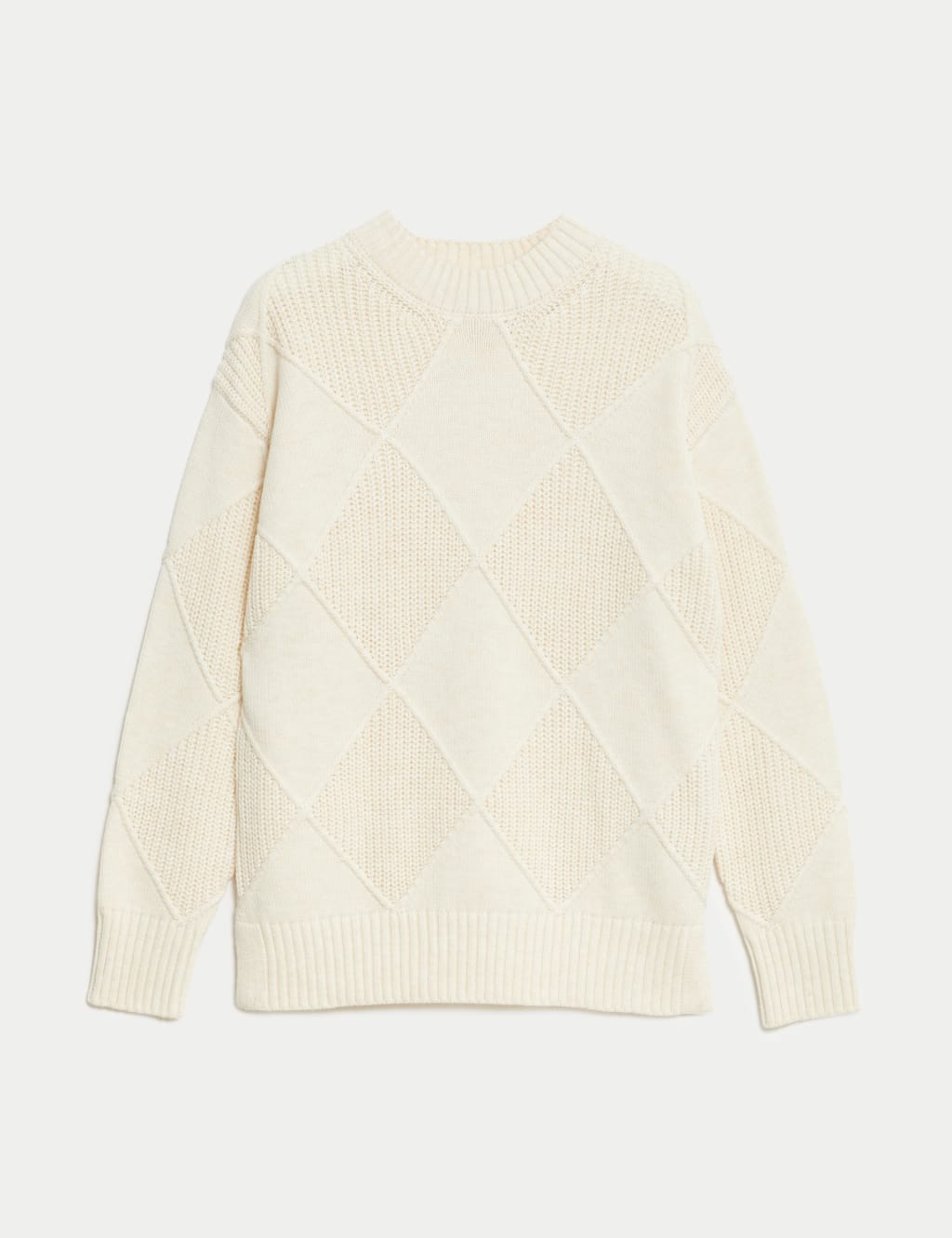Cotton Rich Textured Jumper with Wool image 2