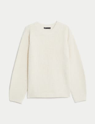 Cotton Rich Ribbed Jumper with Wool