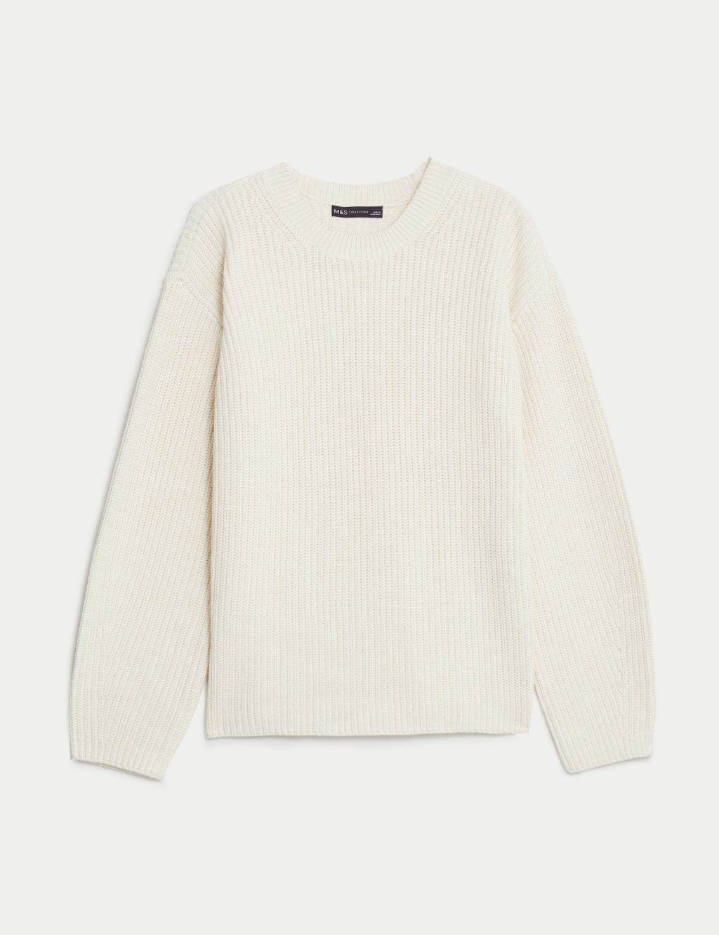 Cotton Rich Ribbed Jumper with Wool image 2