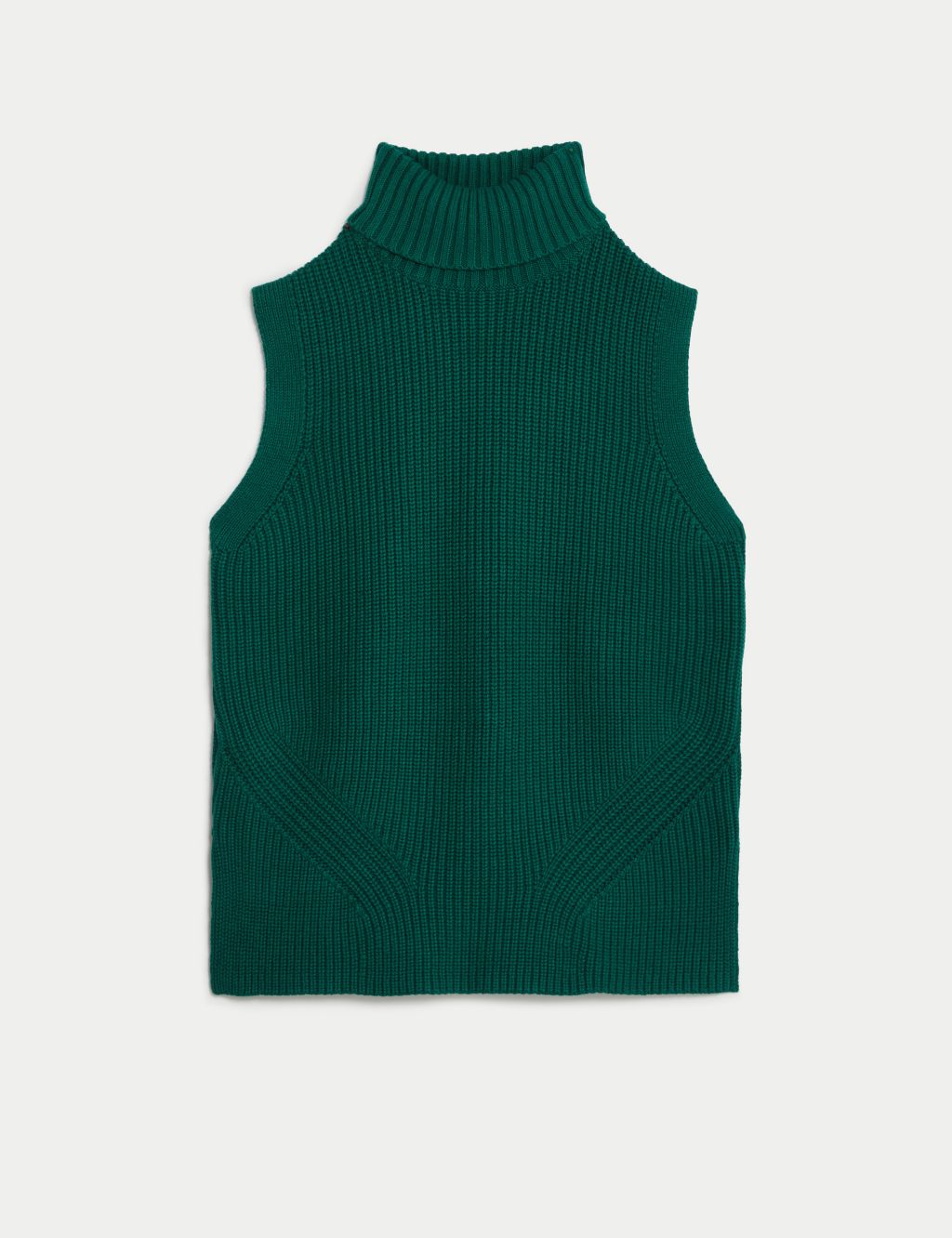 Cotton Rich Ribbed Knitted Vest With Merino Wool image 2
