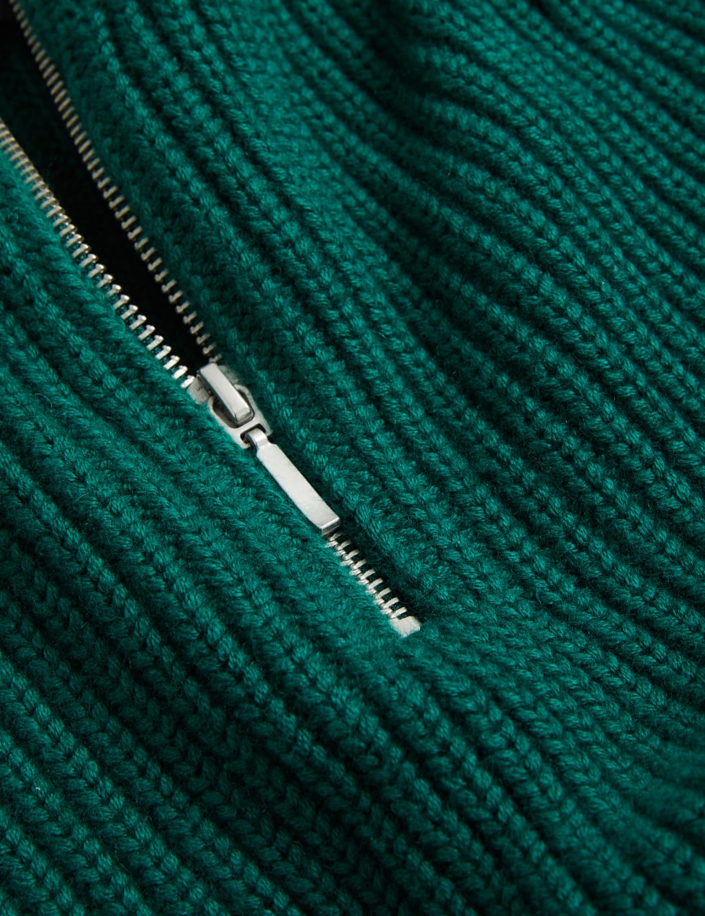 Cotton Rich Ribbed Half Zip Jumper image 6