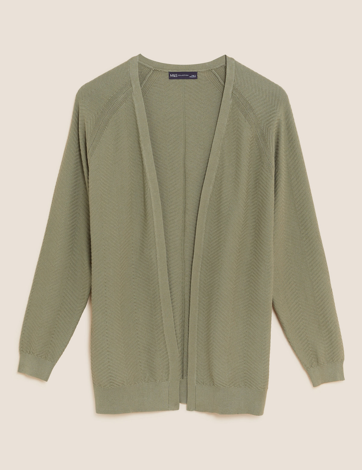 Cotton Rich Textured Relaxed Cardigan