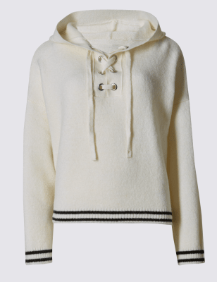 Eyelet Hooded Jumper M S Collection M S