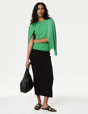 

M&S Collection Camiseta de punto de escote cerradoWomens - Medium Green, Medium Green