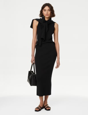 

M&S Collection Camiseta de punto de escote cerradoWomens - Black, Black
