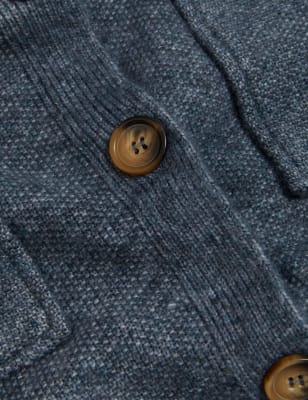 

Womens M&S Collection Textured Collared Relaxed Cardigan - Air Force Blue, Air Force Blue