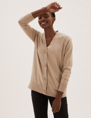 Cotton Rich V-Neck Cardigan - FI