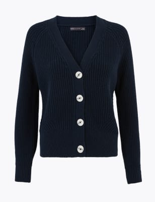 Puur katoenen vest met geribbelde raglanmouwen