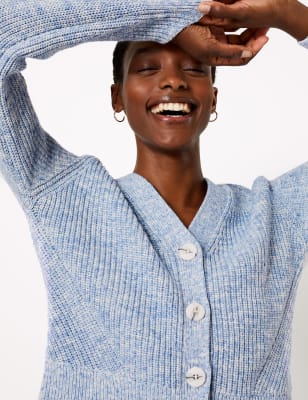 Zuiver katoenen, geribbeld vest met ruime pasvorm