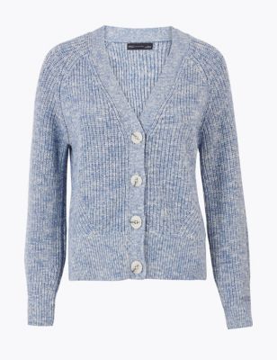 Pure Cotton Ribbed Relaxed Cardigan | M&S Collection | M&S