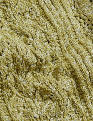 

Womens M&S Collection Bequeme Pointelle-Strickjacke mit hohem Baumwollanteil - Willow, Willow
