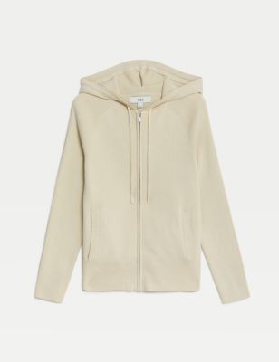 Cotton Rich Ribbed Zip Up Hoodie