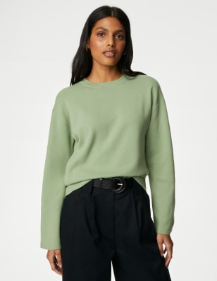 Green round neck on sale jumper