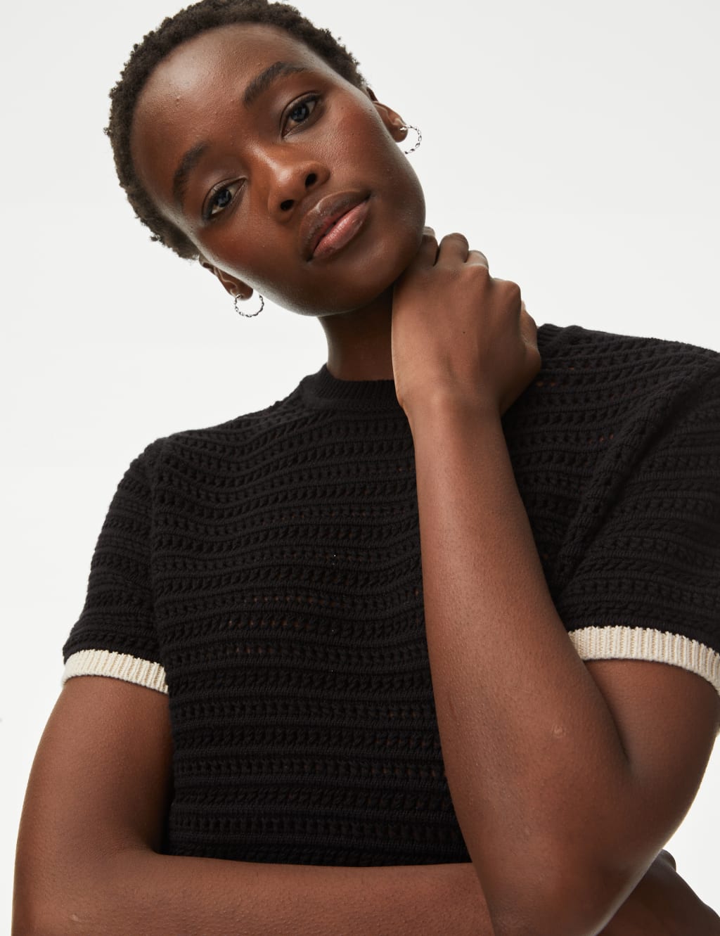 Black short sleeve jumpers hotsell