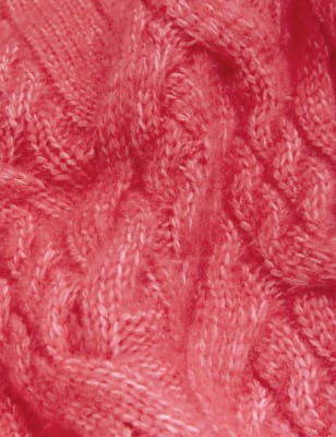 

M&S Collection Jersey informal de punto trenzado de escote en picoWomens - Pink, Pink