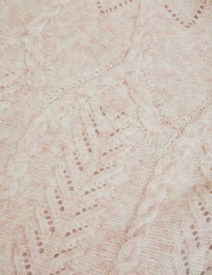 

Womens M&S Collection Cable Knit Pointelle Jumper - Light Pink, Light Pink