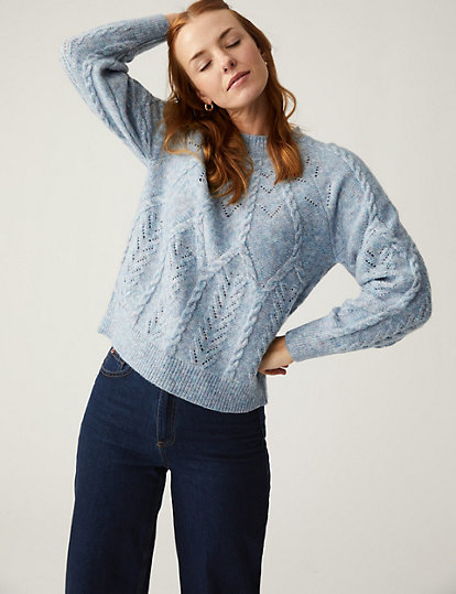 Cable Knit Pointelle Jumper