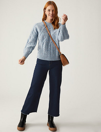 Cable Knit Pointelle Jumper
