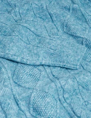 

Womens M&S Collection Mini-Pulloverkleid mit Zopfmuster - Air Force Blue, Air Force Blue