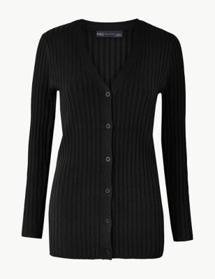 Ribbed V-Neck Cardigan | M&S Collection | M&S