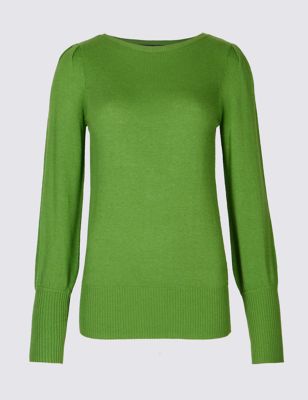 PETITE Ribbed Bubble Sleeve Jumper | M&S Collection | M&S
