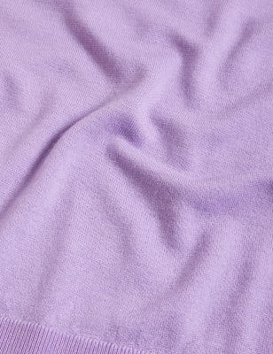 

Womens M&S Collection Pullover aus reiner Merinowolle mit Rundhalsausschnitt - Violet, Violet