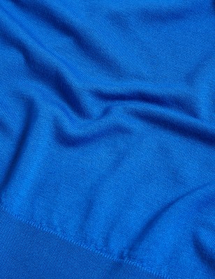 

Womens M&S Collection Pullover aus reiner Merinowolle mit Rundhalsausschnitt - Royal Blue, Royal Blue