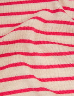 

M&S Collection Jersey 100% lana de merino con escote cerrado de rayasWomens - Oatmeal Mix, Oatmeal Mix