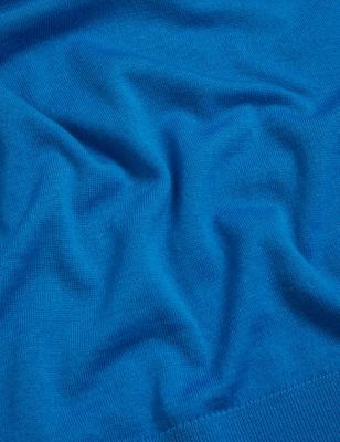 

Womens M&S Collection Pure Merino Wool V-Neck Relaxed Jumper - Blue, Blue