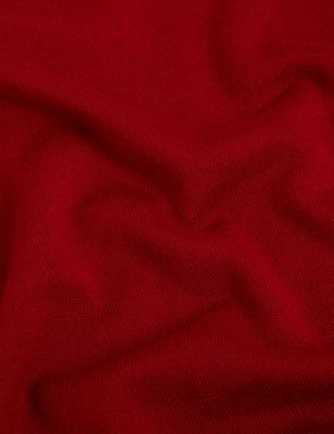 

Womens M&S Collection Pullover aus reiner Merino-Wolle mit Rollkragen - Scarlet, Scarlet
