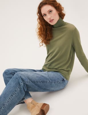 M&s ladies polo best sale neck jumpers