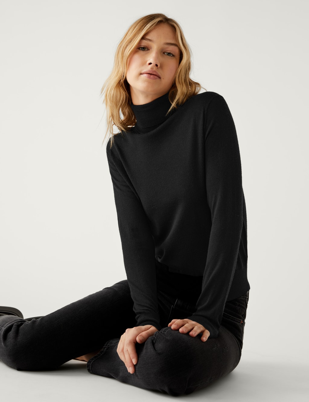 Pure Merino Wool Roll Neck Jumper image 1