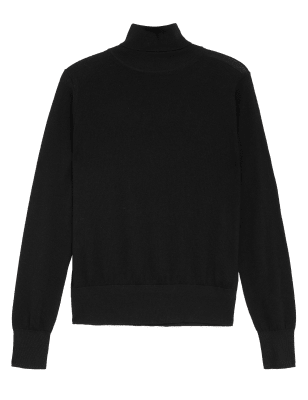 

Womens M&S Collection Pure Merino Wool Roll Neck Jumper - Black, Black