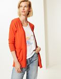 Pure Cotton Open Front Cardigan