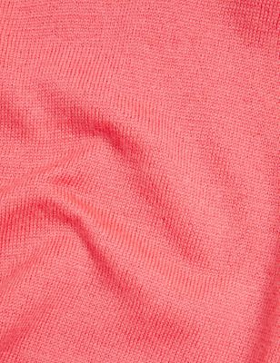 

Womens M&S Collection Pure Merino Wool Cardigan - Bright Coral, Bright Coral