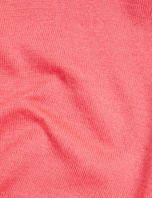 

Womens M&S Collection Pure Merino Wool Cardigan - Bright Coral, Bright Coral