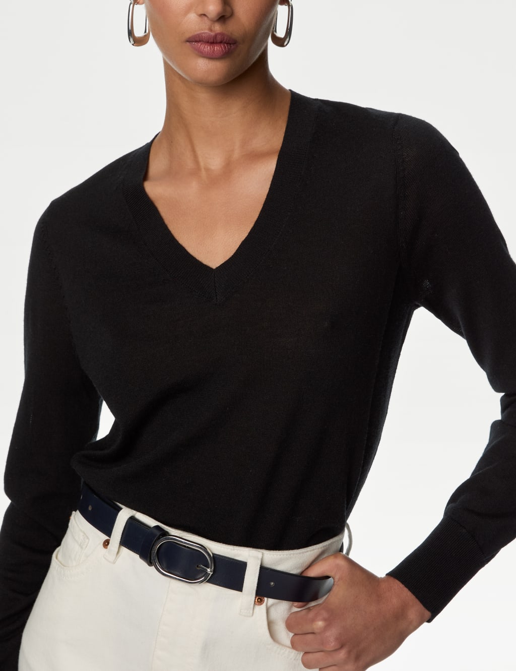 Pure Merino Wool V-Neck Jumper image 1