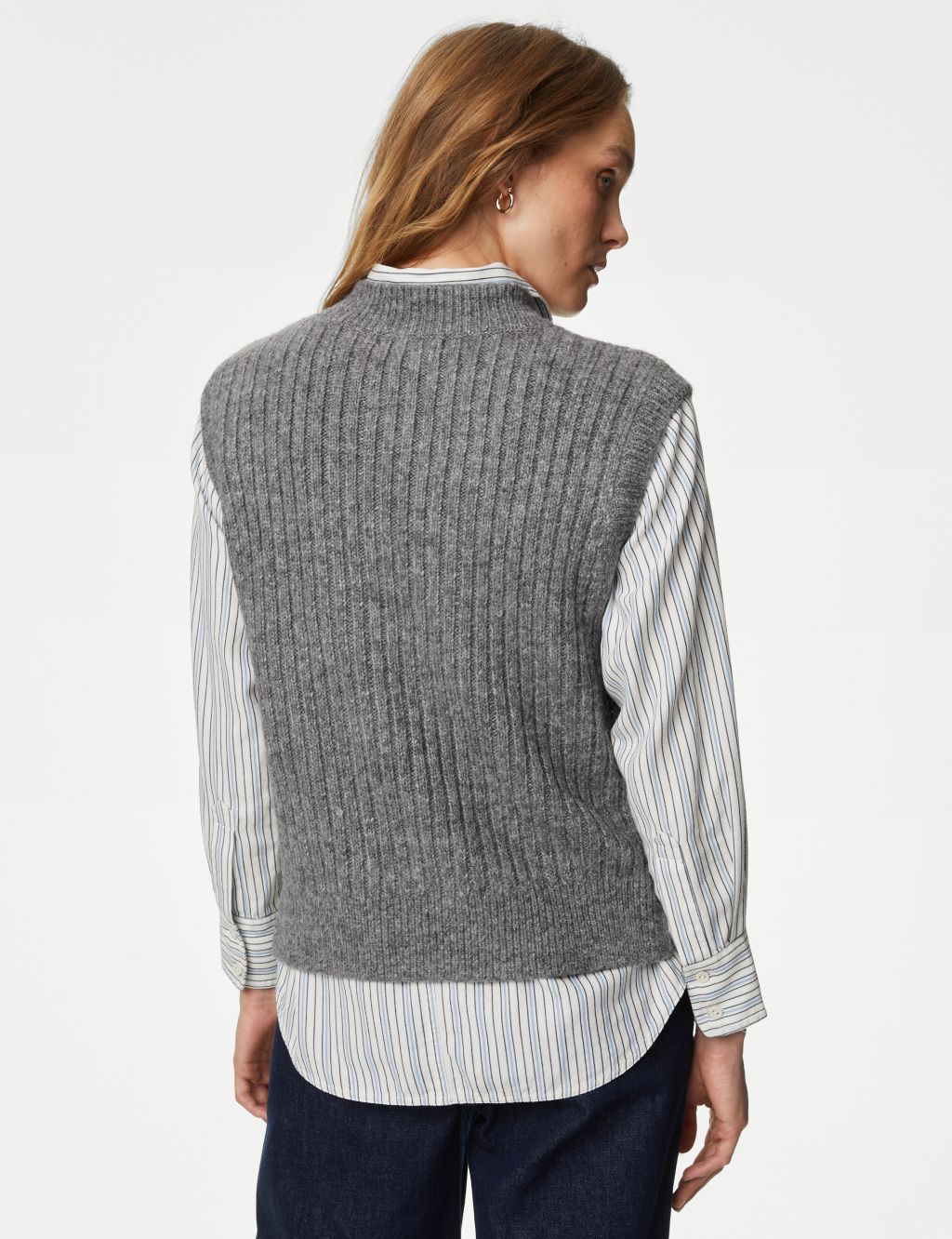 Textured Knitted Vest with Wool image 5