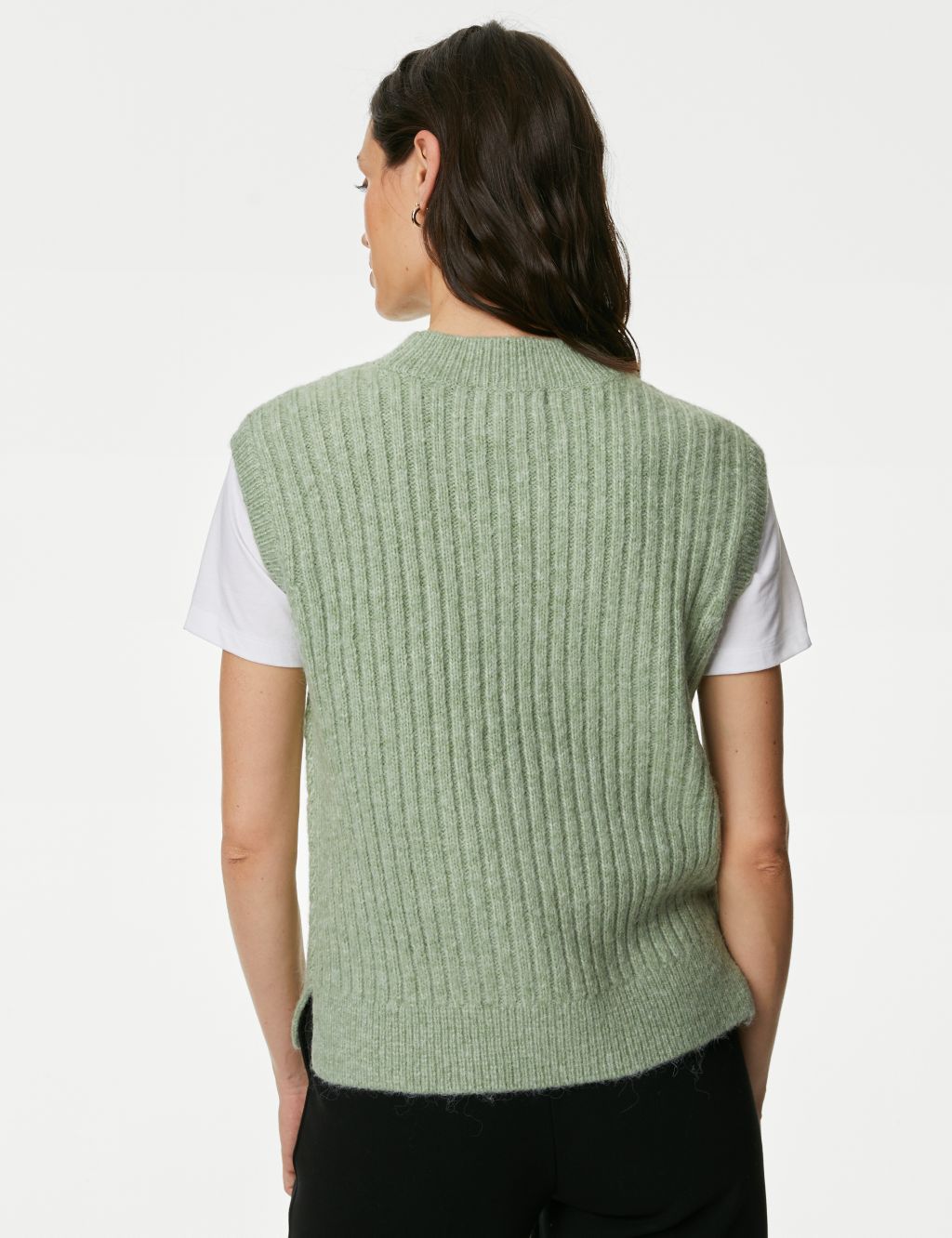Textured Knitted Vest with Wool image 5