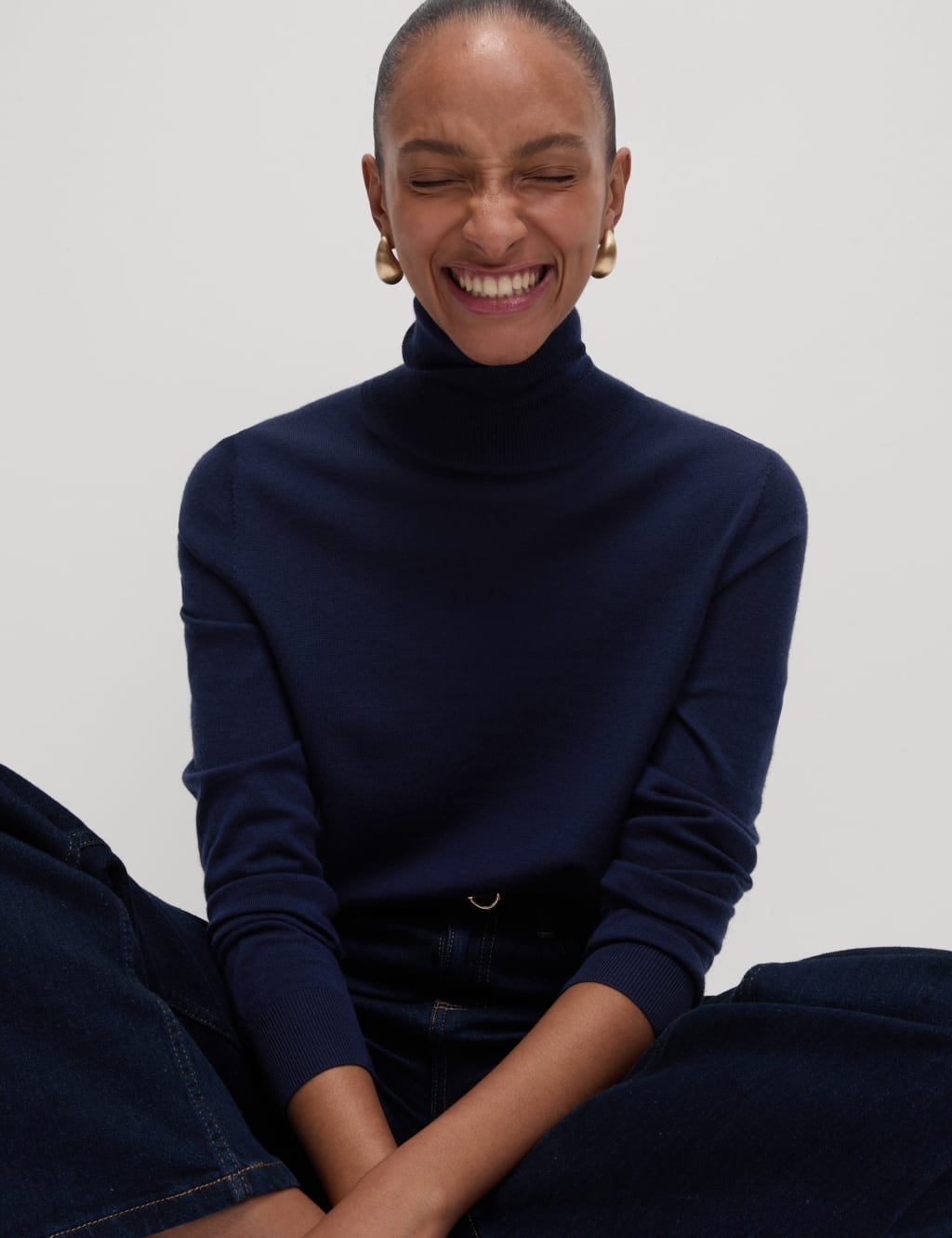 Black polo neck 2025 marks and spencer
