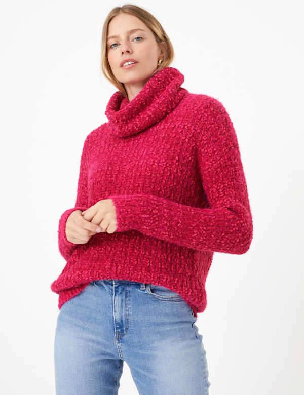 Textured Cowl Neck Jumper