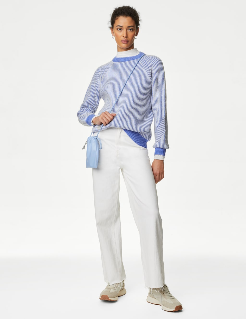 Recycled Blend Striped Ribbed Jumper image 3
