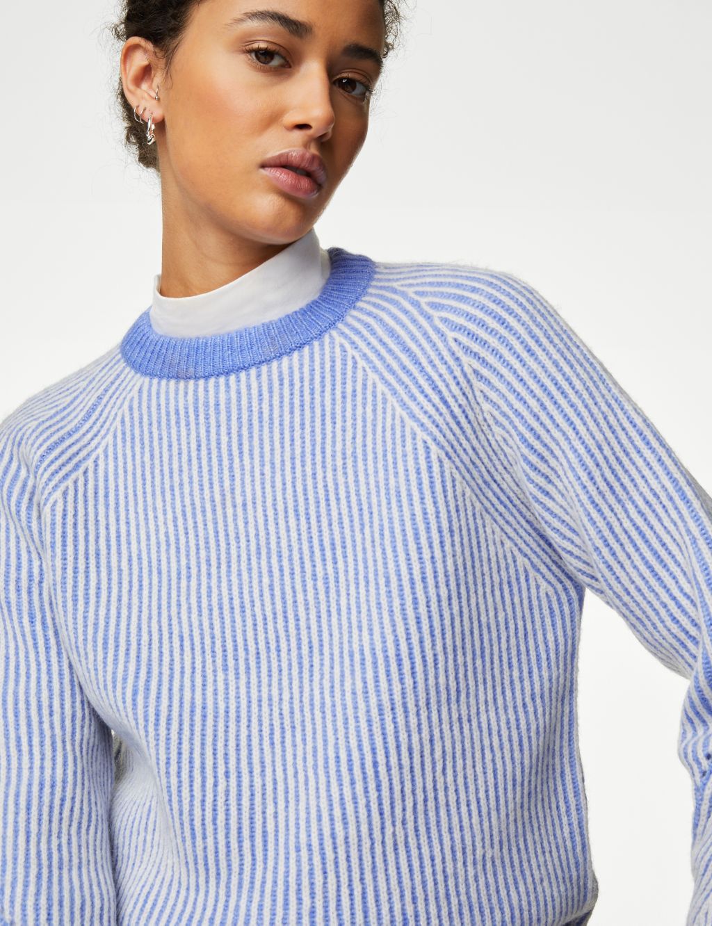 Recycled Blend Striped Ribbed Jumper image 4