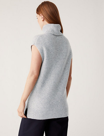 Recycled Blend Ribbed Knitted Vest