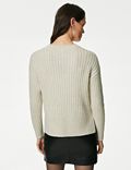 Textured Crew Neck Jumper with Wool