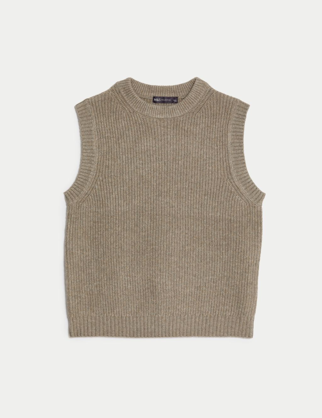 Ribbed Crew Neck Knitted Vest image 2