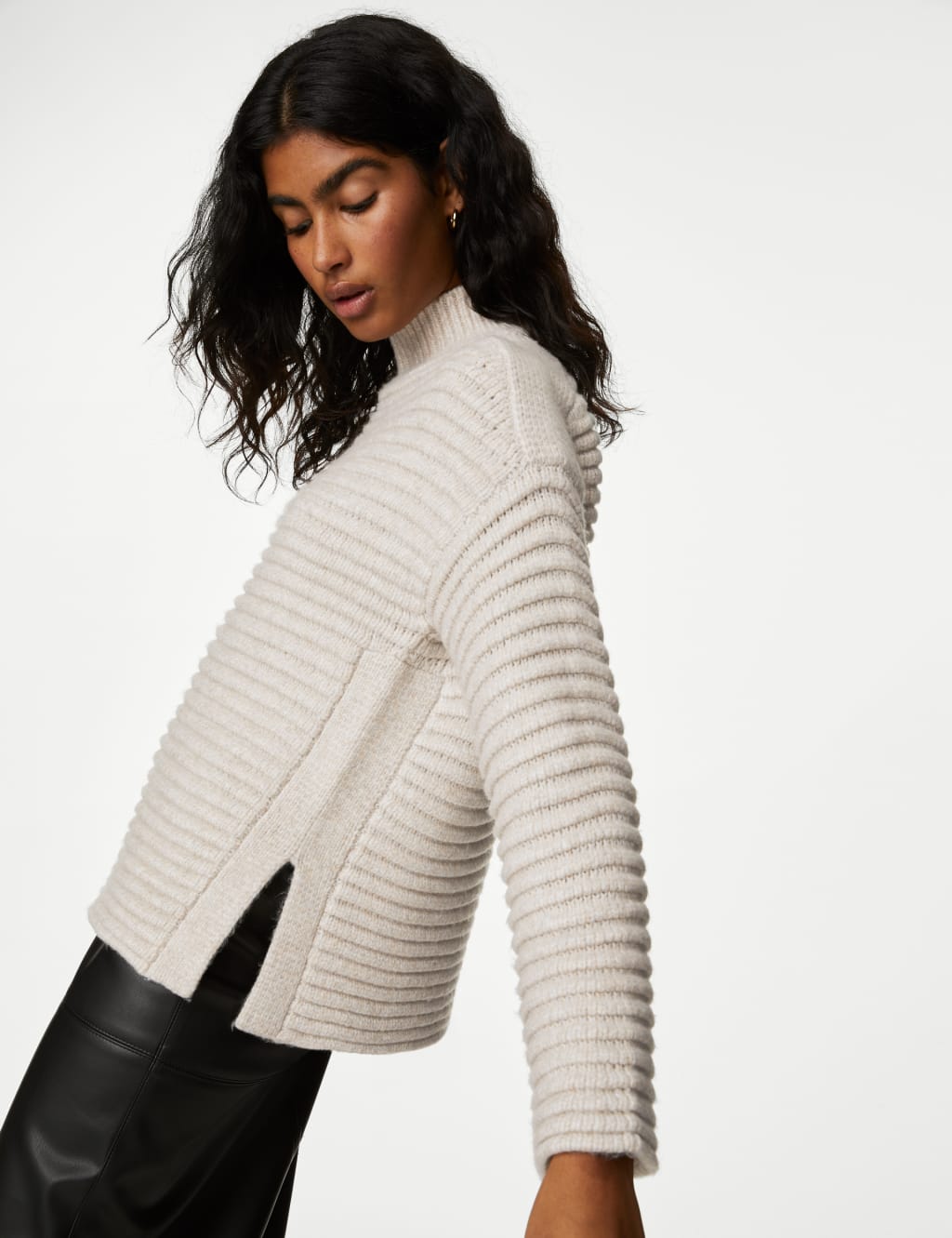 Bp ribbed funnel neck sweater new arrivals